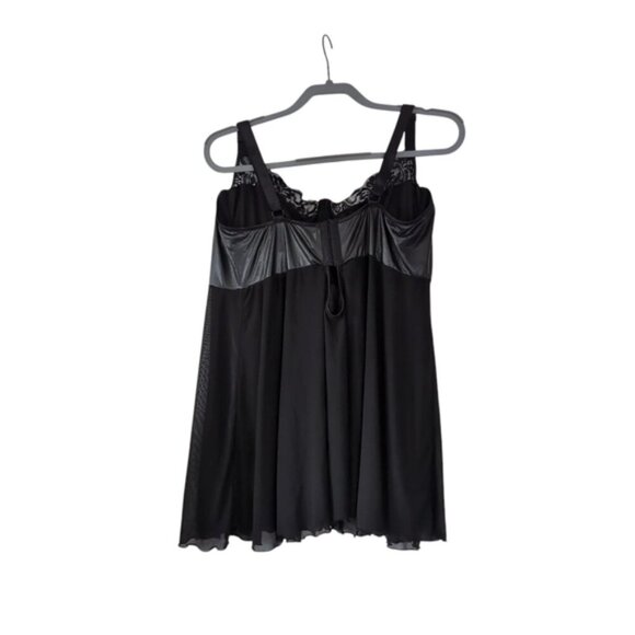 Darque Y2K Wet Look Sexy Whimsigoth Cosplay Renaissance Revival Babydoll 1X/2X - Picture 3 of 8